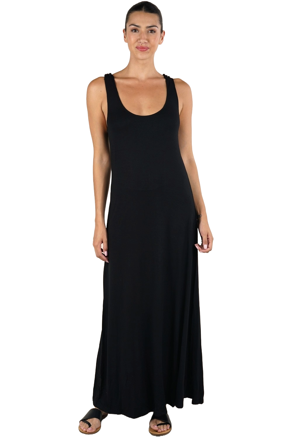 Lovestitch Black Crocheted Racerback Maxi Tank Dress IMP-8025