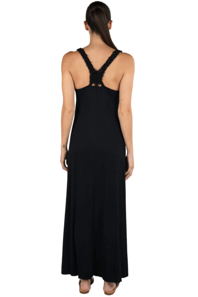 Lovestitch Black Crocheted Racerback Maxi Tank Dress IMP-8025