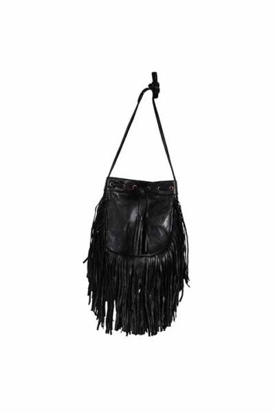 Scully Black Genuine Leather Fringed Bag B180-BLK