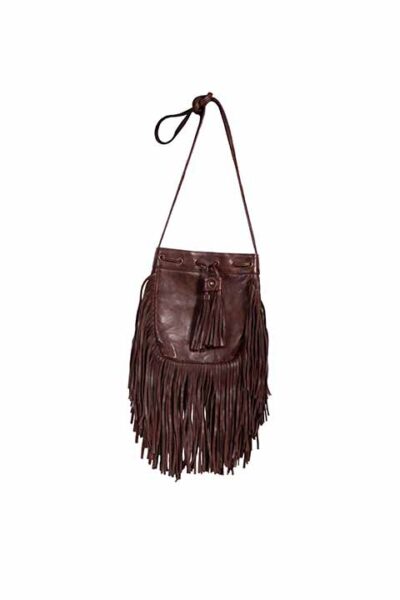Scully Brown Genuine Leather Fringed Bag B184-CHOC