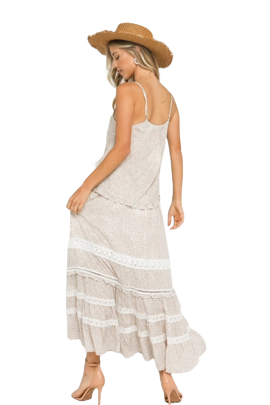 Olivaceous Leopard Crochet Trim Tank Top Cami | Soft‑Feral Lace Whisper - Image 4