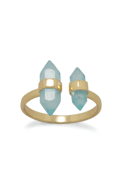 Sterling silver split ring with polished spike accent.