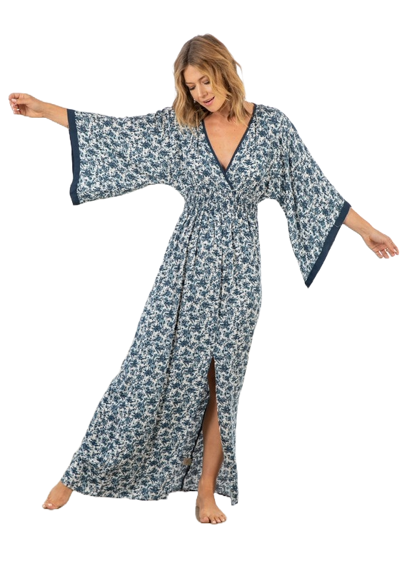 Lovestitch Blue Willow Kimono Sleeve Maxi Dress | Porcelain Garden Reverie - Image 7