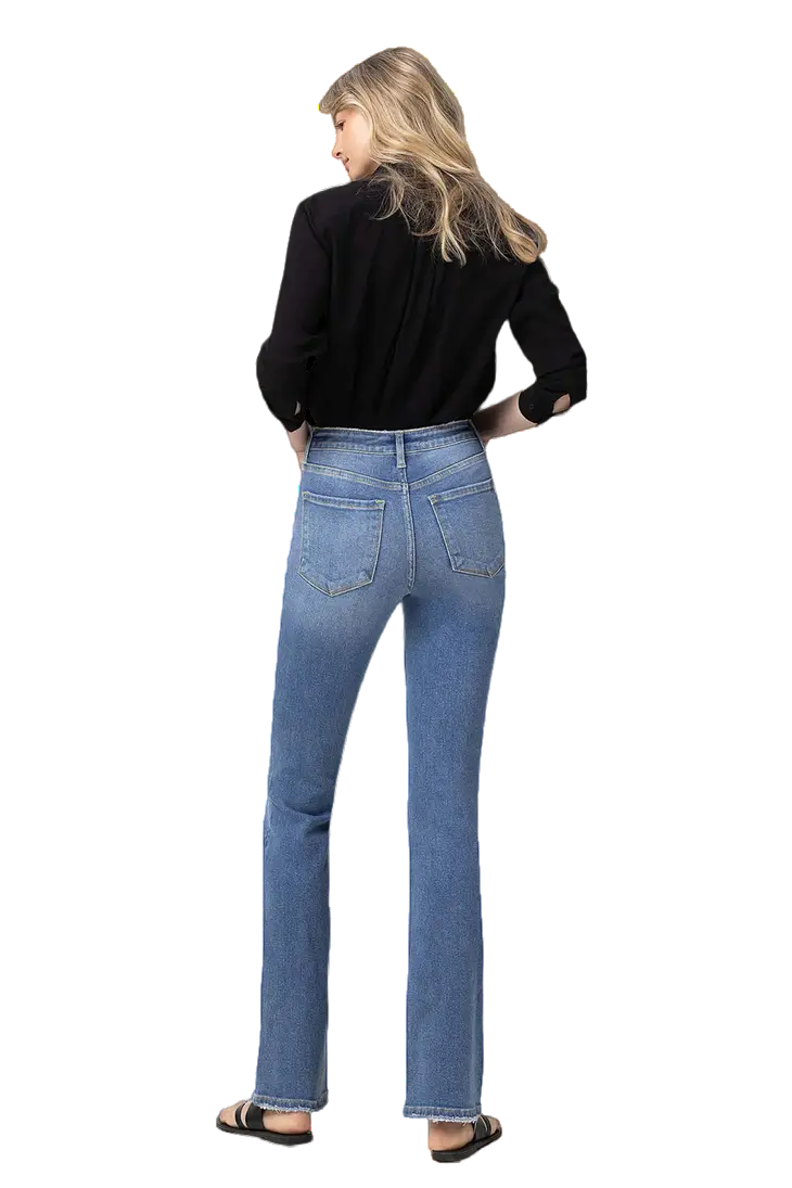 Flying Monkey Allium High‑Rise Mini Bootcut Jeans | Indigo Prairie Flare - Image 2