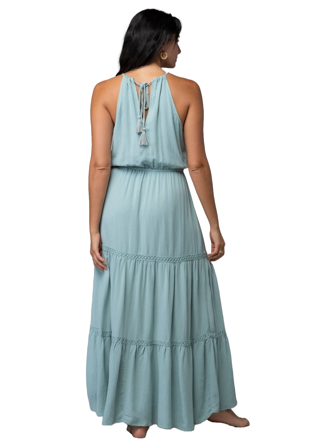Lovestitch Seafoam Goddess Embroidered Maxi Dress | Tide‑Washed Serenity - Image 3