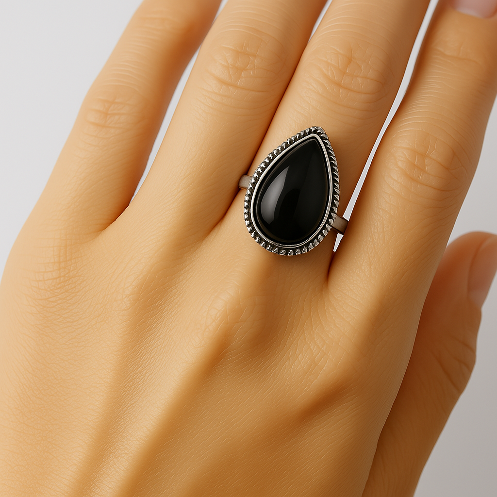 Vesper Onyx Statement Ring | Oxidized Sterling Silver - Image 4