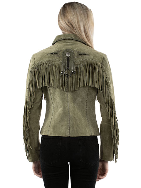 Scully Verdant Fringed Suede Jacket | Moss‑Spirit Relic - Image 2