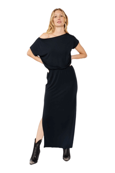 Lovestitch Black Off- Shoulder Maxi Dress I-73560K-SGR