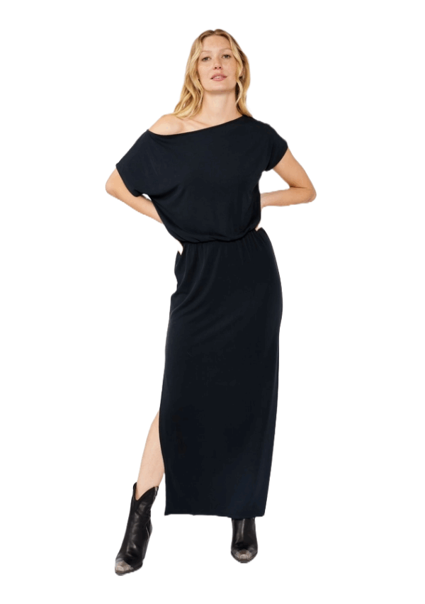 Lovestitch Black Off- Shoulder Maxi Dress I-73560K-SGR