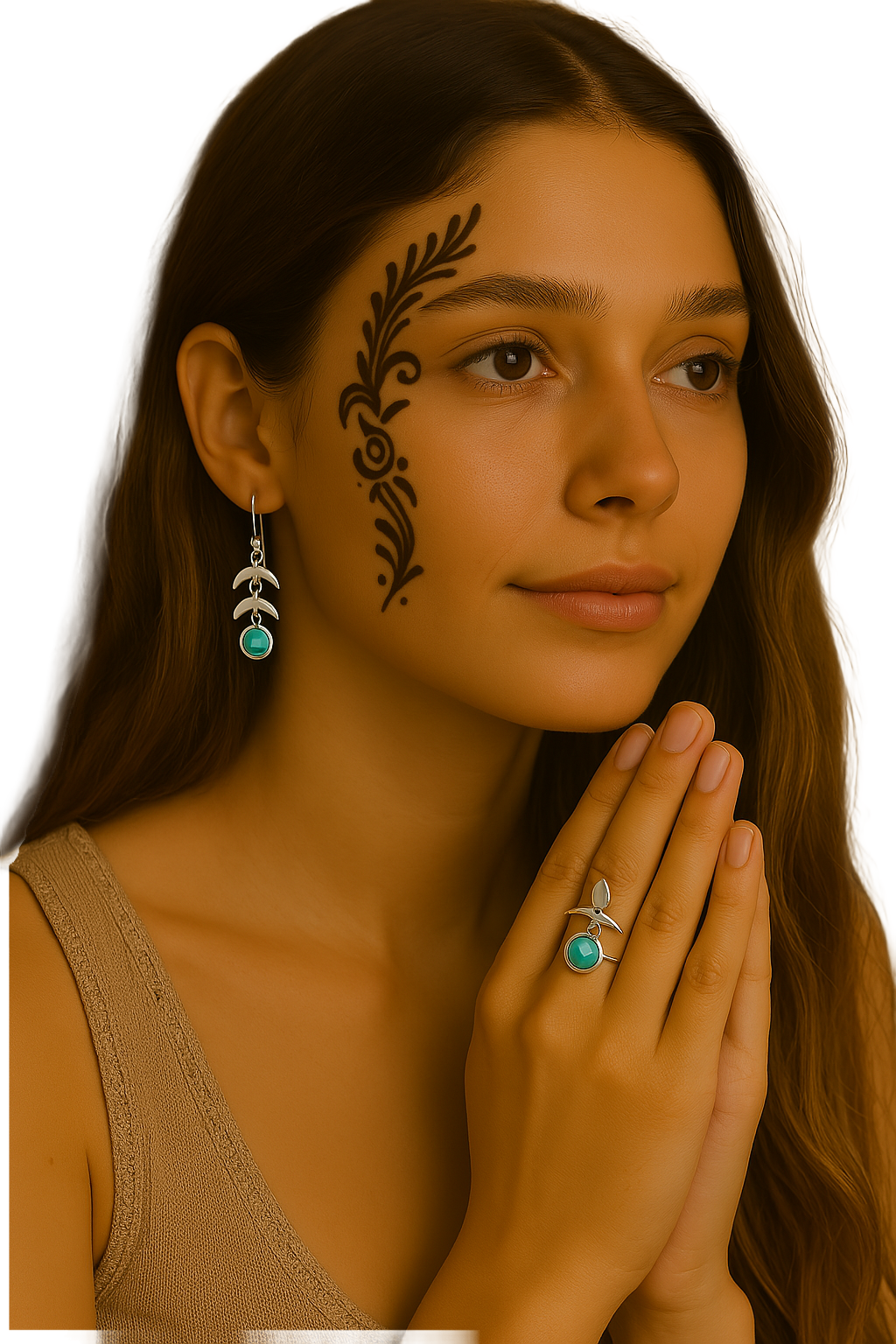 .925 Sterling Silver Crescent Moon Turquoise Stone Drop Earrings 66979