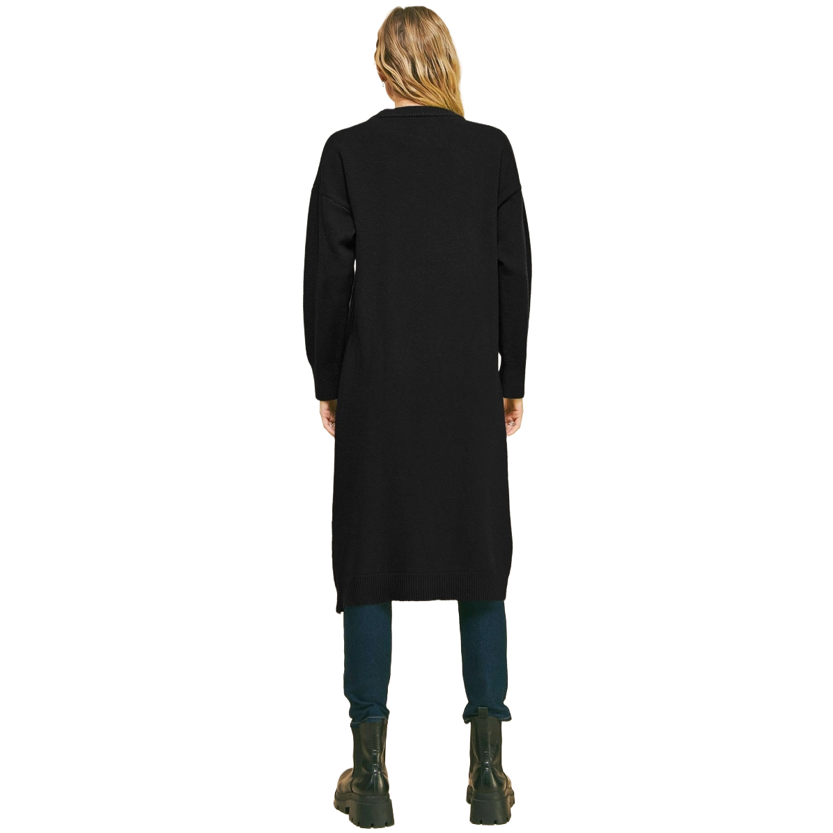 Davi & Dani Midnight Sigil Split‑Side Sweater | Obsidian Threshold Drape - Image 3