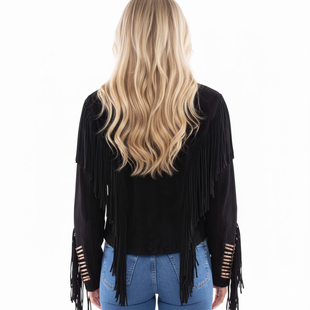 Scully Midnight Bone Fringed Suede Jacket | Black Frontier Spirit - Image 2