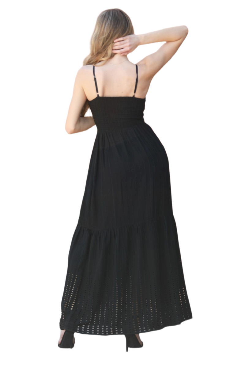 Angie Obsidian Eyelet Twist‑Front Maxi Dress | Dusk‑Carved Elegance - Image 3