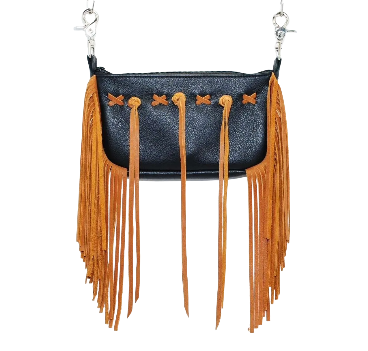 Custom Shadow Weaver Hip Bag | Woven Leather & Bespoke Fringe - Image 6